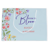 生まれ開花子供の誕生日 ラージペーパーバッグ (正面)