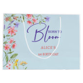 生まれ開花子供の誕生日 ラージペーパーバッグ (裏面)