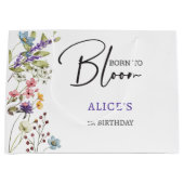 生まれ開花子供の誕生日 ラージペーパーバッグ (正面)