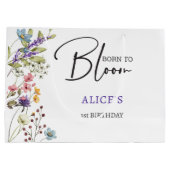 生まれ開花子供の誕生日 ラージペーパーバッグ (裏面)