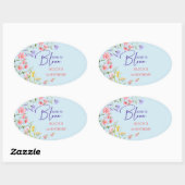 生まれ開花子供の誕生日 楕円形シール (シート)