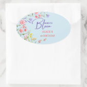 生まれ開花子供の誕生日 楕円形シール (バッグ)