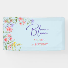 生まれ開花子供の誕生日 横断幕