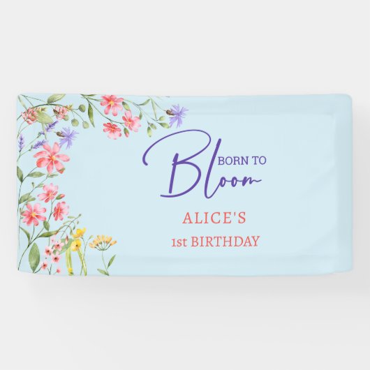 生まれ開花子供の誕生日 横断幕 (横)