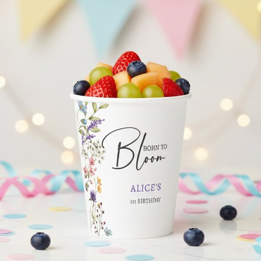 生まれ開花子供の誕生日 紙コップ
