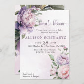 生まれ開花紫のフローラシャワーへ 招待状 (正面/裏面)