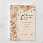 生まれ開花野生ボホの花子供の誕生日 招待状 (正面)