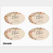 生まれ開花野生ボホの花子供の誕生日 楕円形シール (シート)