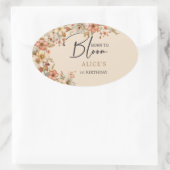 生まれ開花野生ボホの花子供の誕生日 楕円形シール (バッグ)