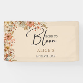 生まれ開花野生ボホの花子供の誕生日 横断幕