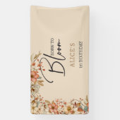 生まれ開花野生ボホの花子供の誕生日 横断幕 (縦)