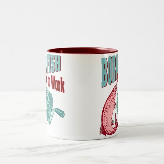 生まれ魚を釣る ツートーンマグカップ (中央)