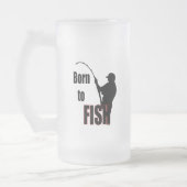 生まれ魚を釣る フロストグラスビールジョッキ (左)