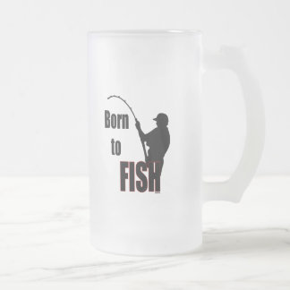 生まれ魚を釣る フロストグラスビールジョッキ