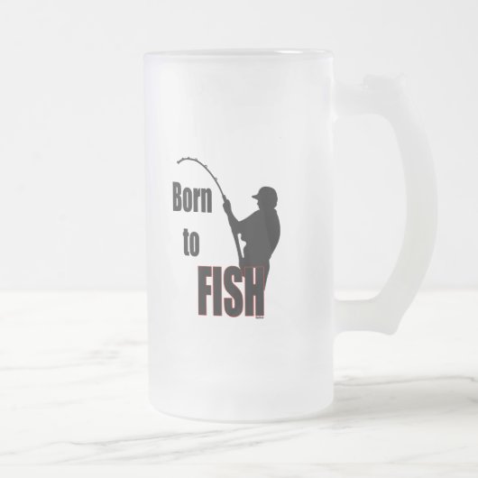 生まれ魚を釣る フロストグラスビールジョッキ (右)