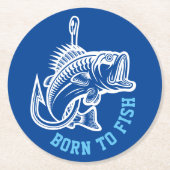 生まれ魚を釣る ラウンドペーパーコースター (正面)