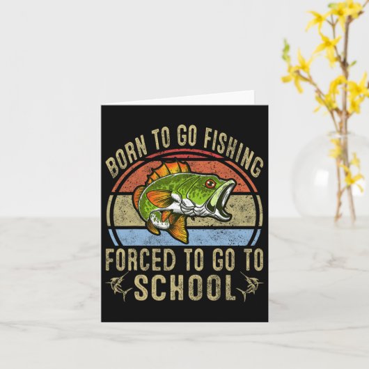 生まれ魚釣りに行かされおもしろいる カード (黄色い花)