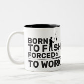 生まれ魚釣りのマグおもしろいで釣る ツートーンマグカップ (左)