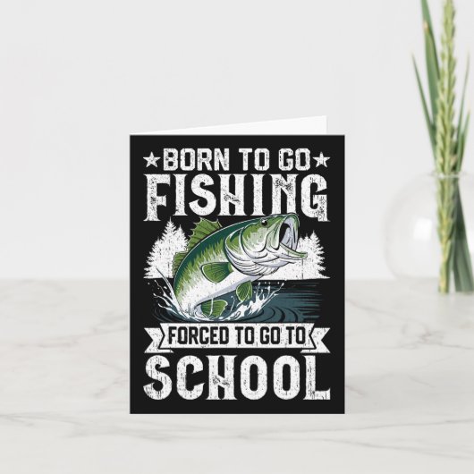 生まれ魚釣り強制おもしろい学魚少年K行く カード (正面)