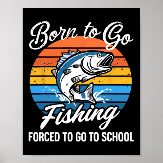 生まれ魚釣り強制学校のおもしろい魚釣り少年 ポスター (正面)