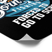 生まれ魚釣り強制学校のおもしろい魚釣り少年 ポスター (角)