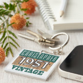 生まれ1951年パーソナライズされたの誕生 キーホルダー (正面右)