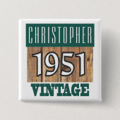 生まれ1951年パーソナライズされたの誕生 缶バッジ (正面)