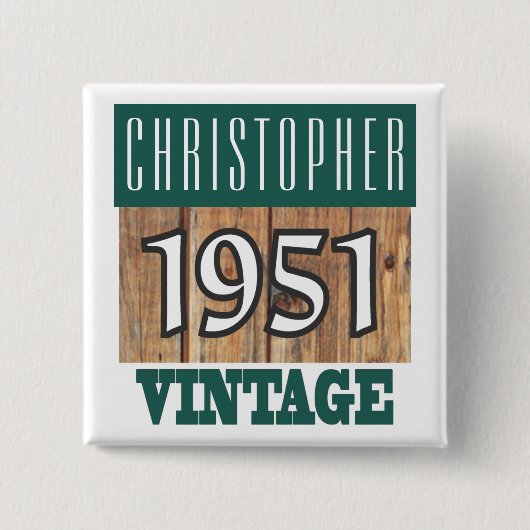 生まれ1951年パーソナライズされたの誕生 缶バッジ (正面)