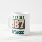 生まれ1987年パーソナライズされたの誕生 コーヒーマグカップ (正面左)