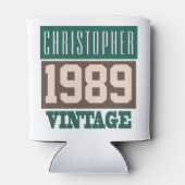 生まれ1989年パーソナライズされたの誕生 缶クーラー (裏面)