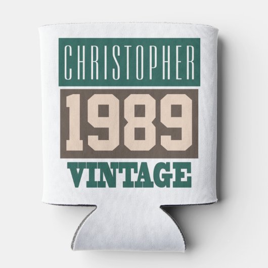 生まれ1989年パーソナライズされたの誕生 缶クーラー (裏面)