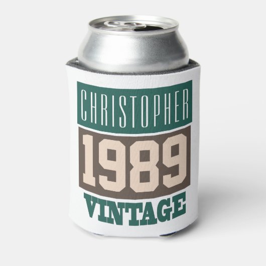 生まれ1989年パーソナライズされたの誕生 缶クーラー (缶裏面)