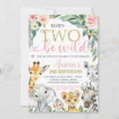 生まれ2つのワイルド誕生日招待状2nd誕生日 招待状 (正面)