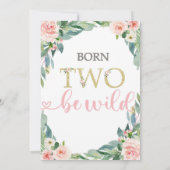 生まれ2つのワイルド誕生日招待状2nd誕生日 招待状 (裏面)