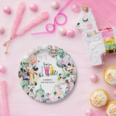 生まれ2つの野生のサファリ動物クールな2番目の誕生日 ペーパープレート (パーティー)