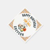 生まれ2ボールスポーツをテーマにした男の子2nd誕生日パーティー スタンダードカクテルナプキン (角)