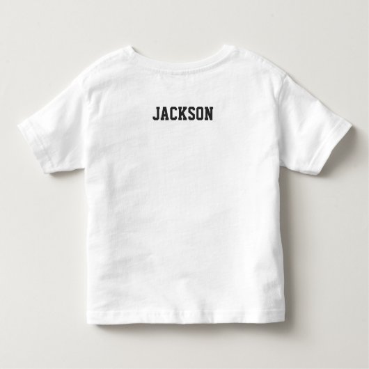 生まれ2ボールスポーツをテーマにした男の子2nd誕生日パーティー トドラーTシャツ (裏面)