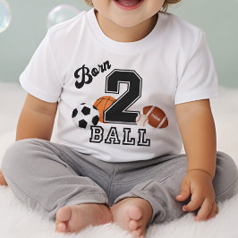 生まれ2ボールスポーツをテーマにした男の子2nd誕生日パーティー トドラーTシャツ