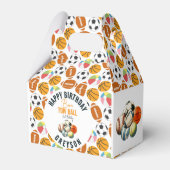 生まれ2ボールスポーツをテーマにした男の子2nd誕生日パーティー フェイバーボックス (正面サイド)