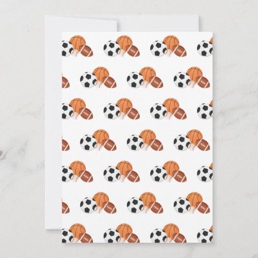 生まれ2ボールスポーツをテーマにした男の子2nd誕生日パーティー 招待状 (裏面)