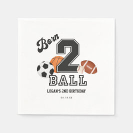 生まれ2ボールスポーツテーマボーイセカンドバースデーパーティー スタンダードカクテルナプキン