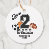 生まれ2ボールスポーツテーマボーイセカンドバースデーパーティー フェイバータグ (裏面)