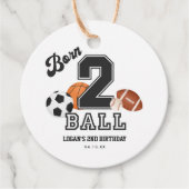 生まれ2ボールスポーツテーマボーイセカンドバースデーパーティー フェイバータグ (正面)