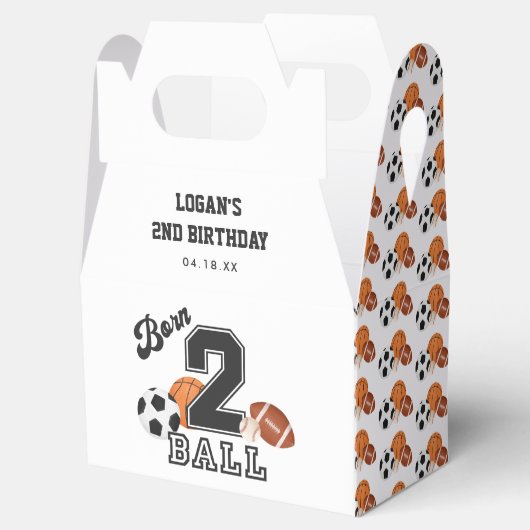 生まれ2ボールスポーツテーマボーイセカンドバースデーパーティー フェイバーボックス (オープン)
