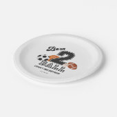 生まれ2ボールスポーツテーマボーイセカンドバースデーパーティー ペーパープレート (アングル)