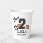 生まれ2ボールスポーツテーマボーイセカンドバースデーパーティー 紙コップ (裏面)