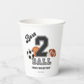 生まれ2ボールスポーツテーマボーイセカンドバースデーパーティー 紙コップ (正面)
