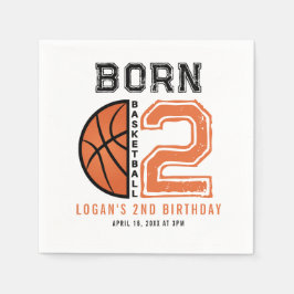 生まれ2ボールバスケットボール2nd誕生日パーティー スタンダードカクテルナプキン