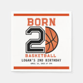 生まれ2ボールバスケットボール2nd誕生日パーティー スタンダードカクテルナプキン (正面)