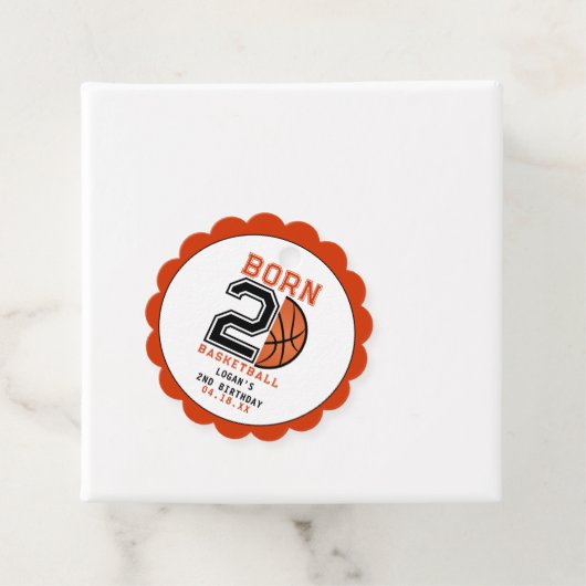 生まれ2ボールバスケットボール2nd誕生日パーティー フェイバータグ (インサイチュ)
